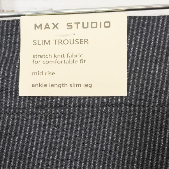 NEW Max Studio Black and Charcoal Slim Ankle Trouser Small, MSRP $98 - Picture 8 of 12